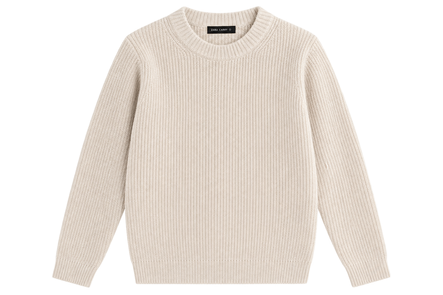 Grof gebreide beige trui