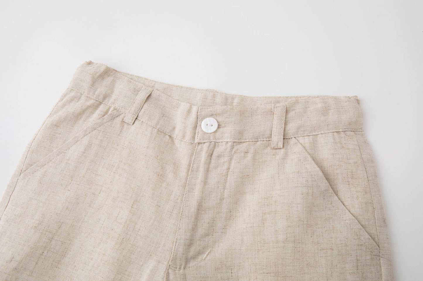 Linnenbroek kort in beige jongen