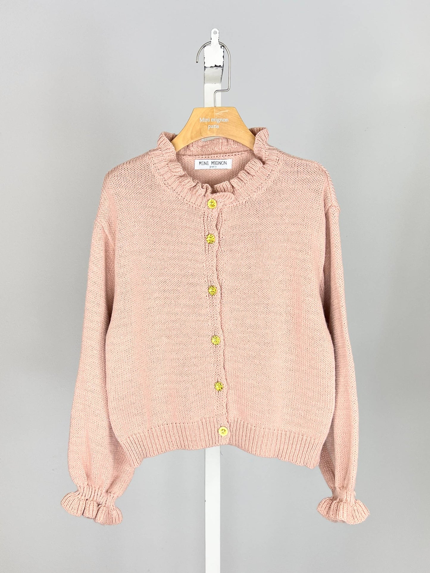 Meisjesvest met ruches en gouden knopen: Marine