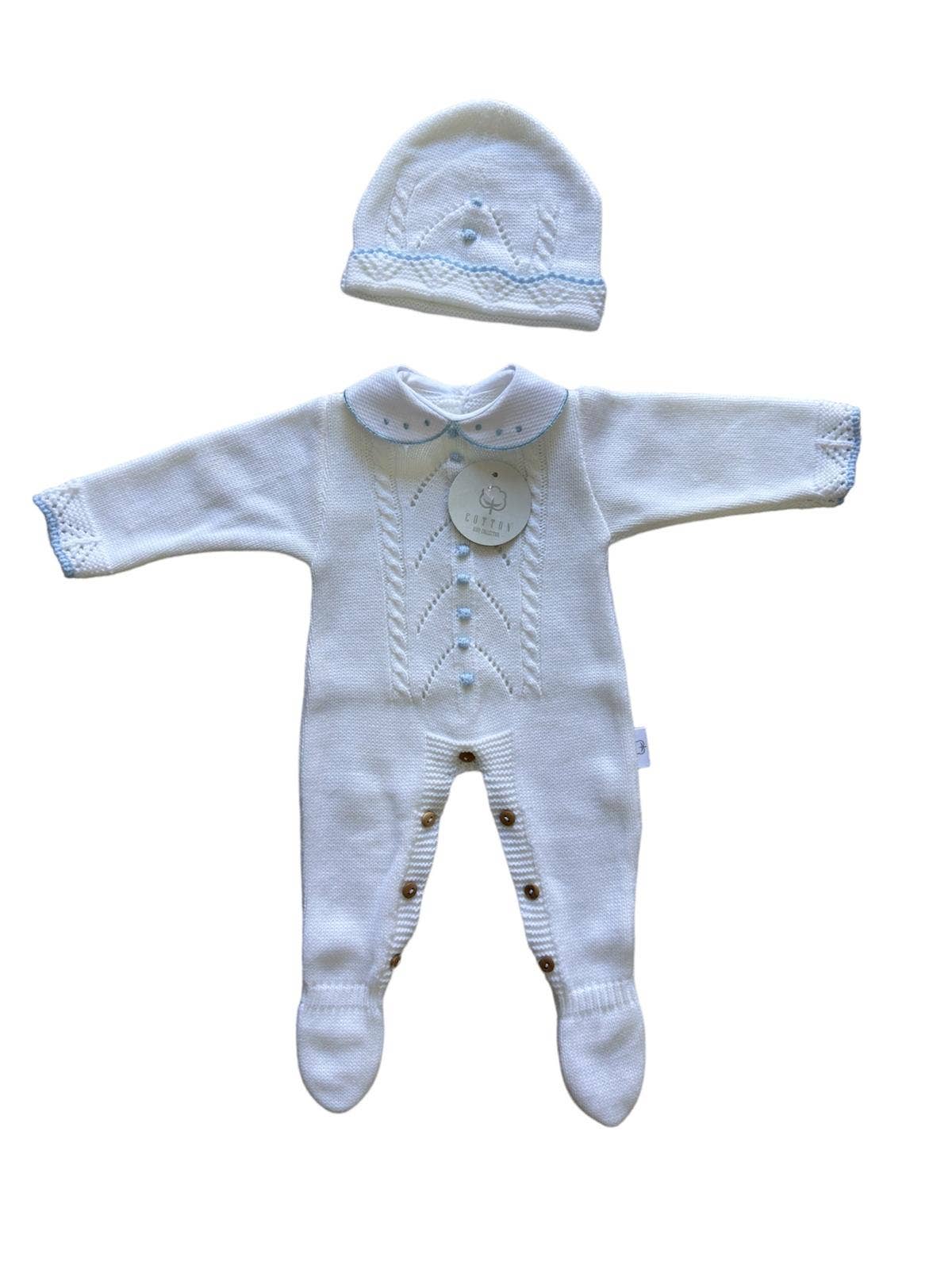 CT108 GEBREID PAK MET MUTS HERFST/WINTER: Roze/wit / 1/3 maanden