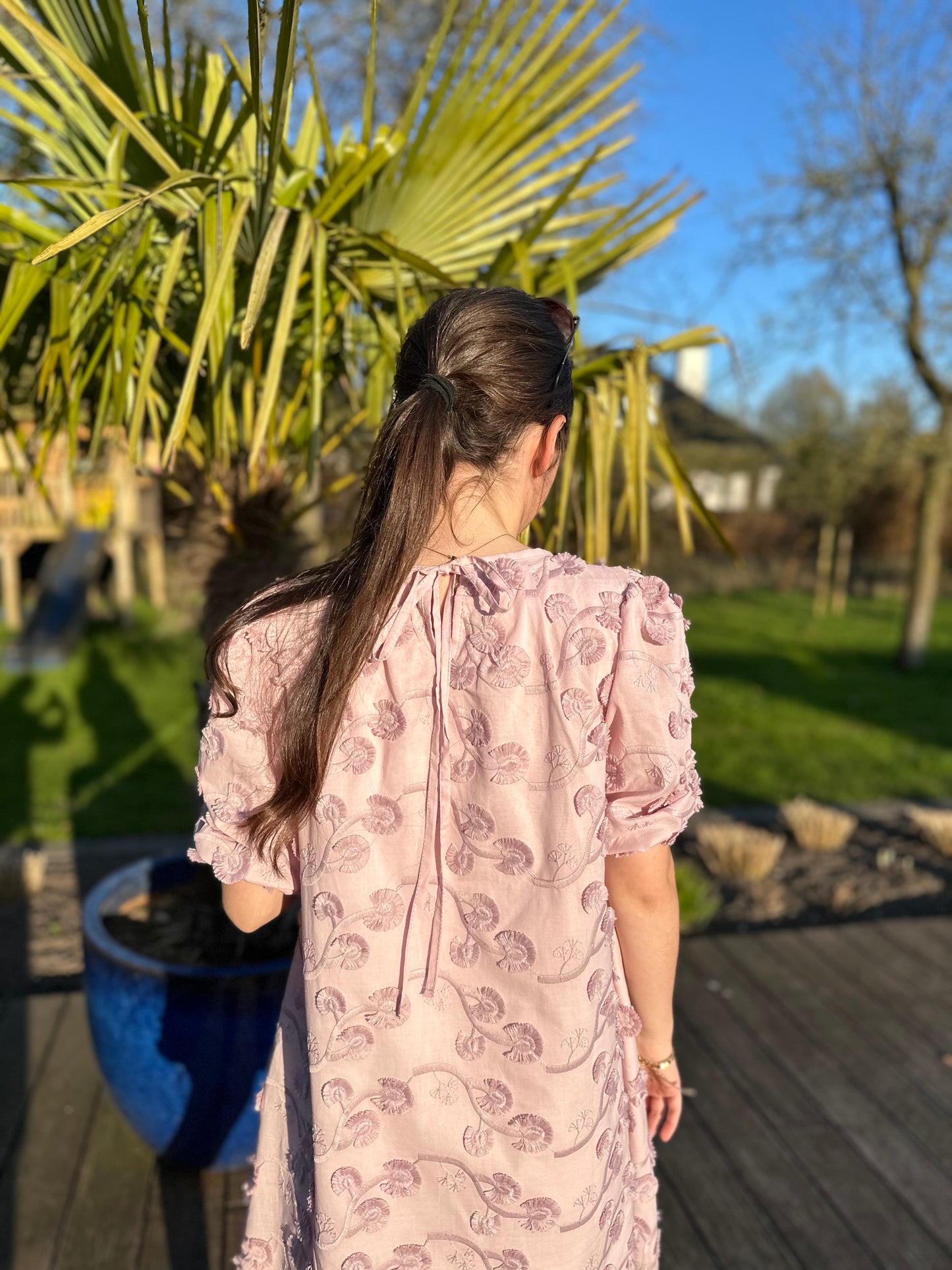 Jurk bloemetjes LouLou roze