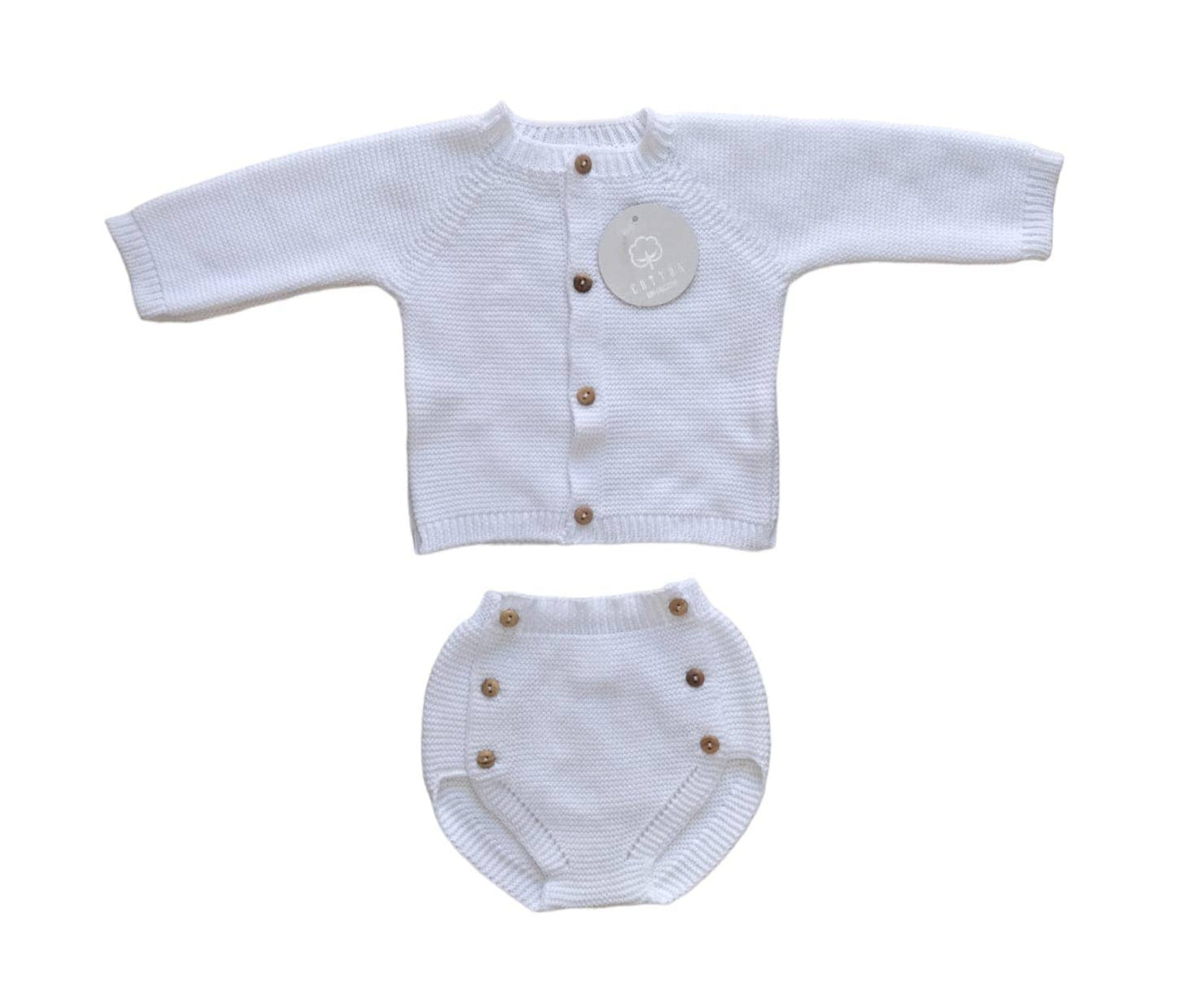 Baby setje vest en broek wit CM110/1