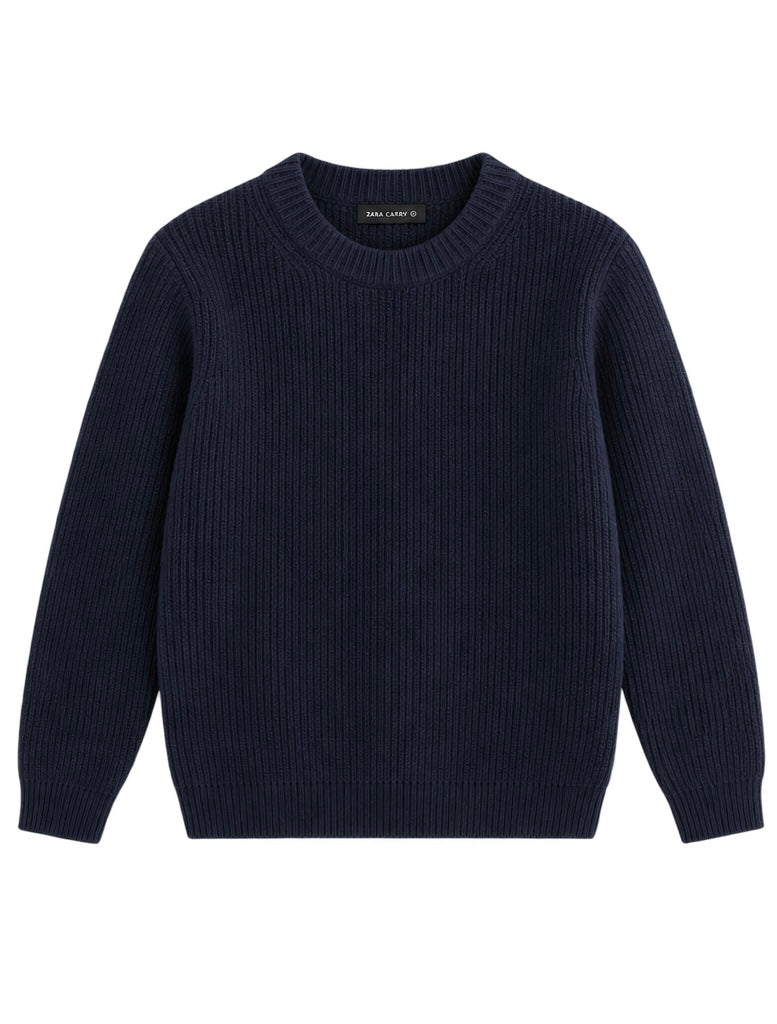 Grof gebreide donkerblauw trui