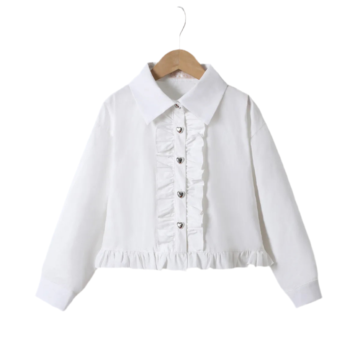 Blouse wit met hartjes knopen