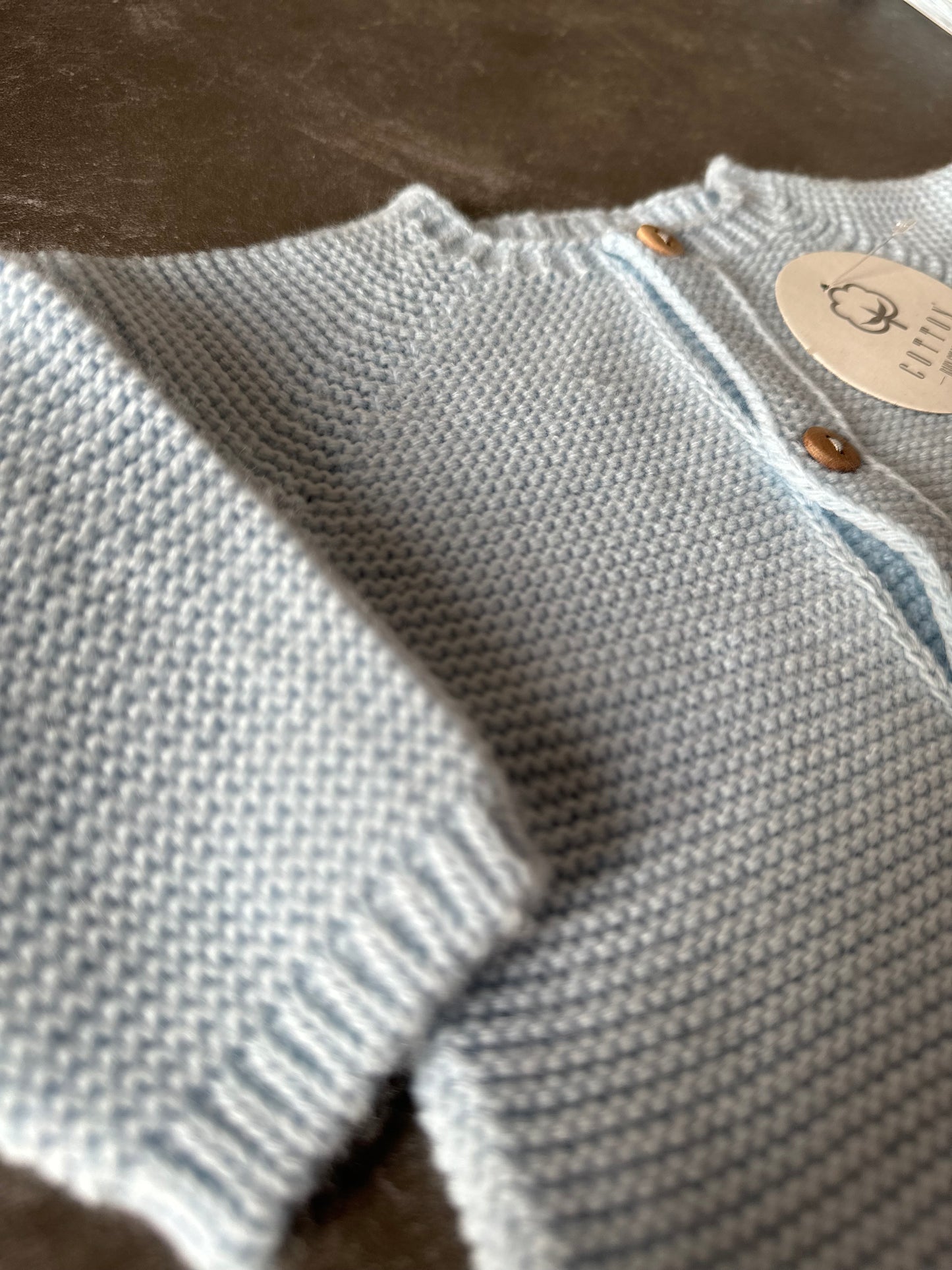Baby vestje gebreid licht blauw