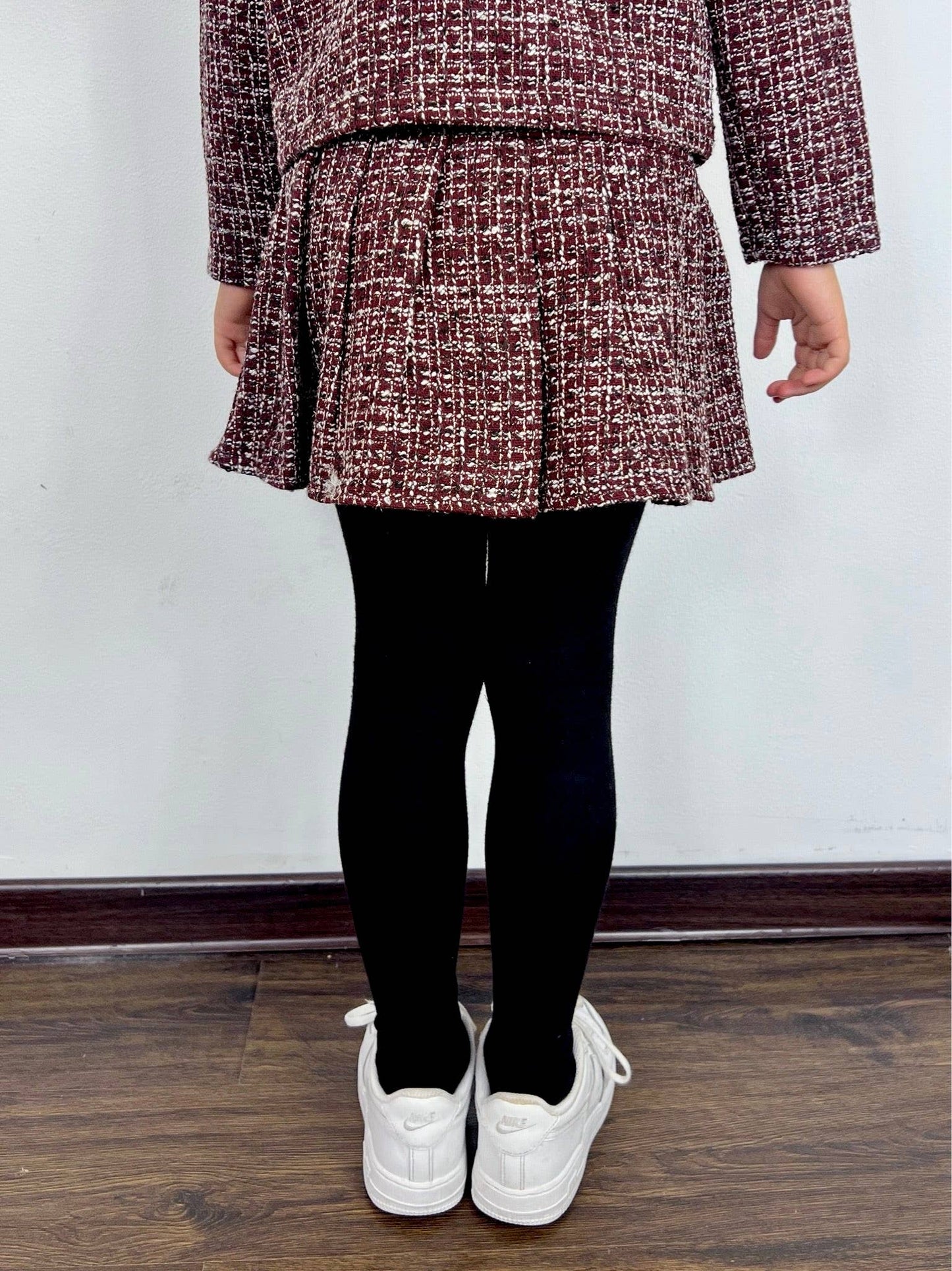 Meisjes plooirok in tweed.: Bordeaux