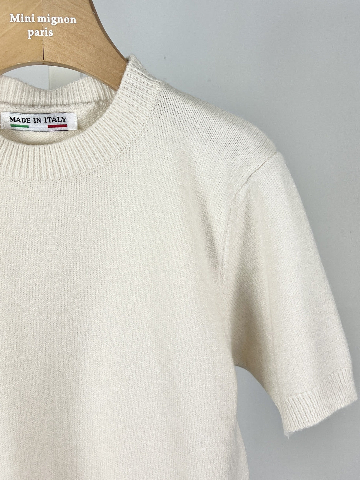 Effen gebreid truitje beige