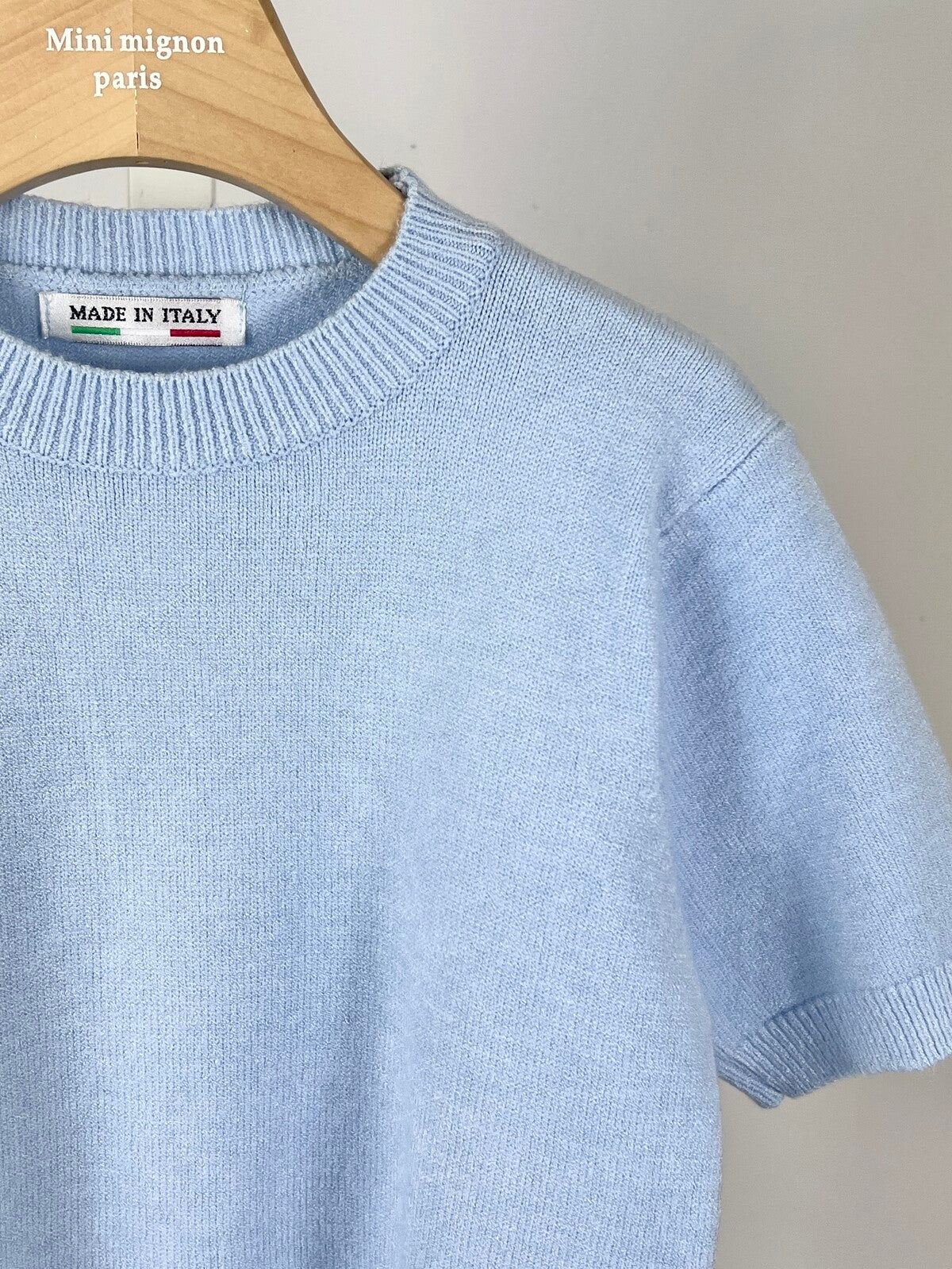 Effen gebreid truitje blauw