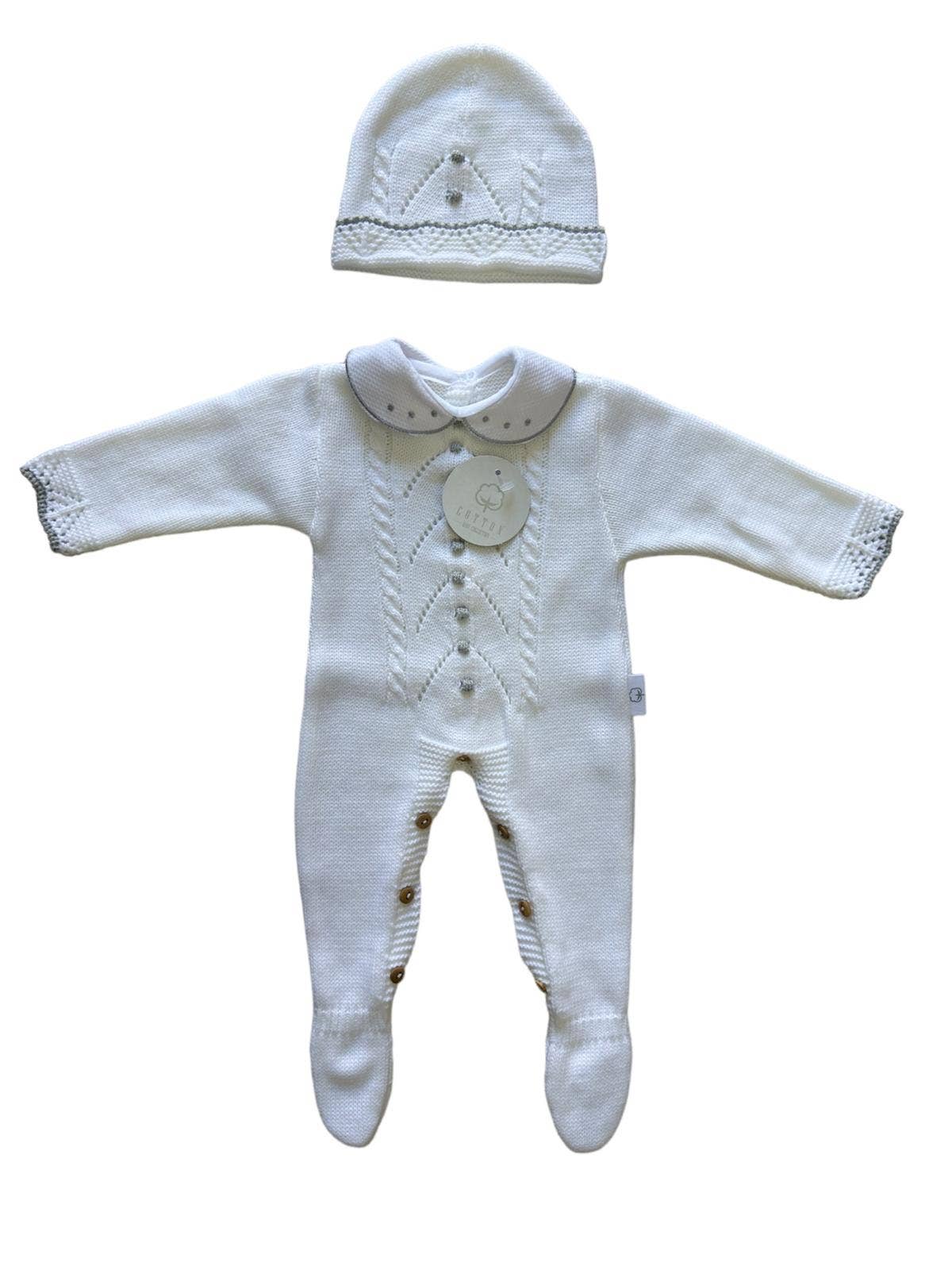 CT108 GEBREID PAK MET MUTS HERFST/WINTER: Roze/wit / 1/3 maanden