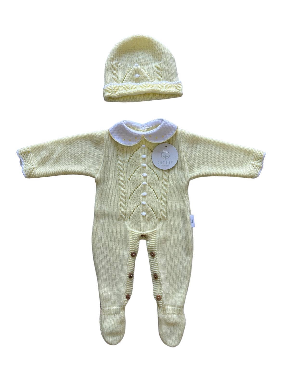 CT108 GEBREID PAK MET MUTS HERFST/WINTER: Blauw/wit / 1/3 maanden
