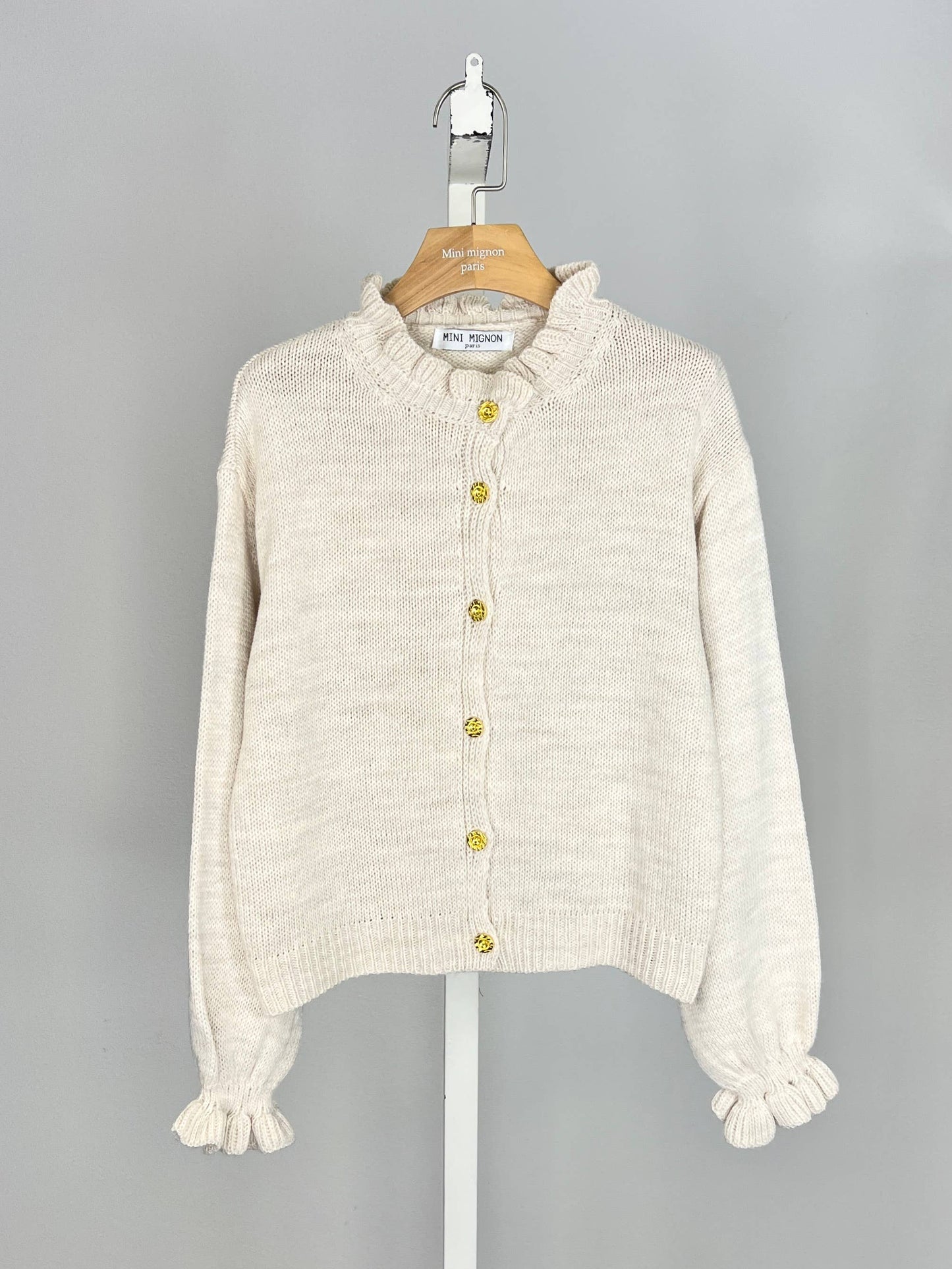 Meisjesvest met ruches en gouden knopen: Marine