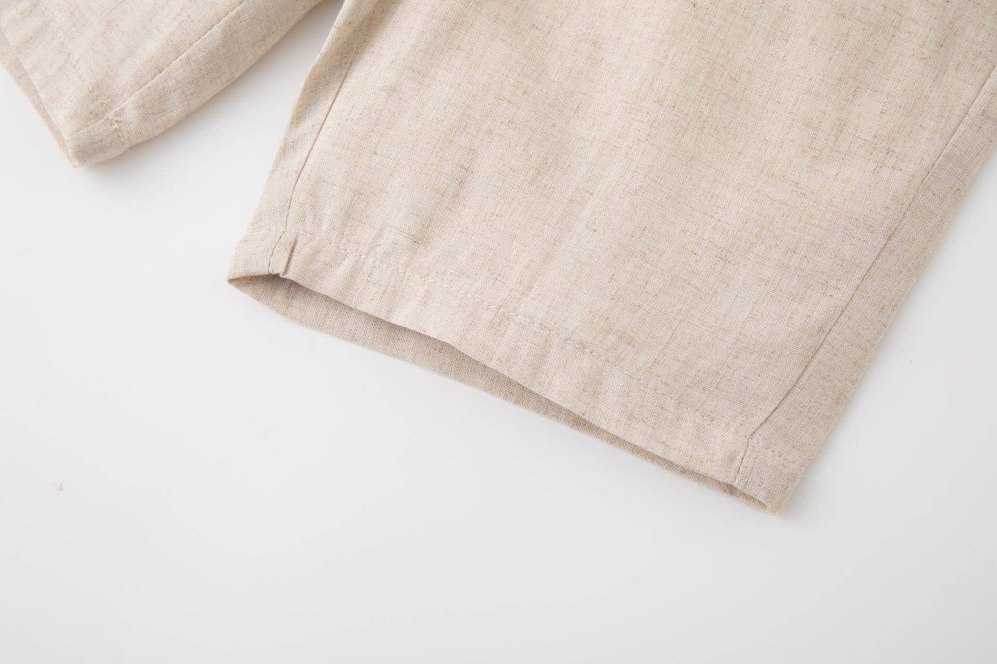 Linnenbroek kort in beige jongen