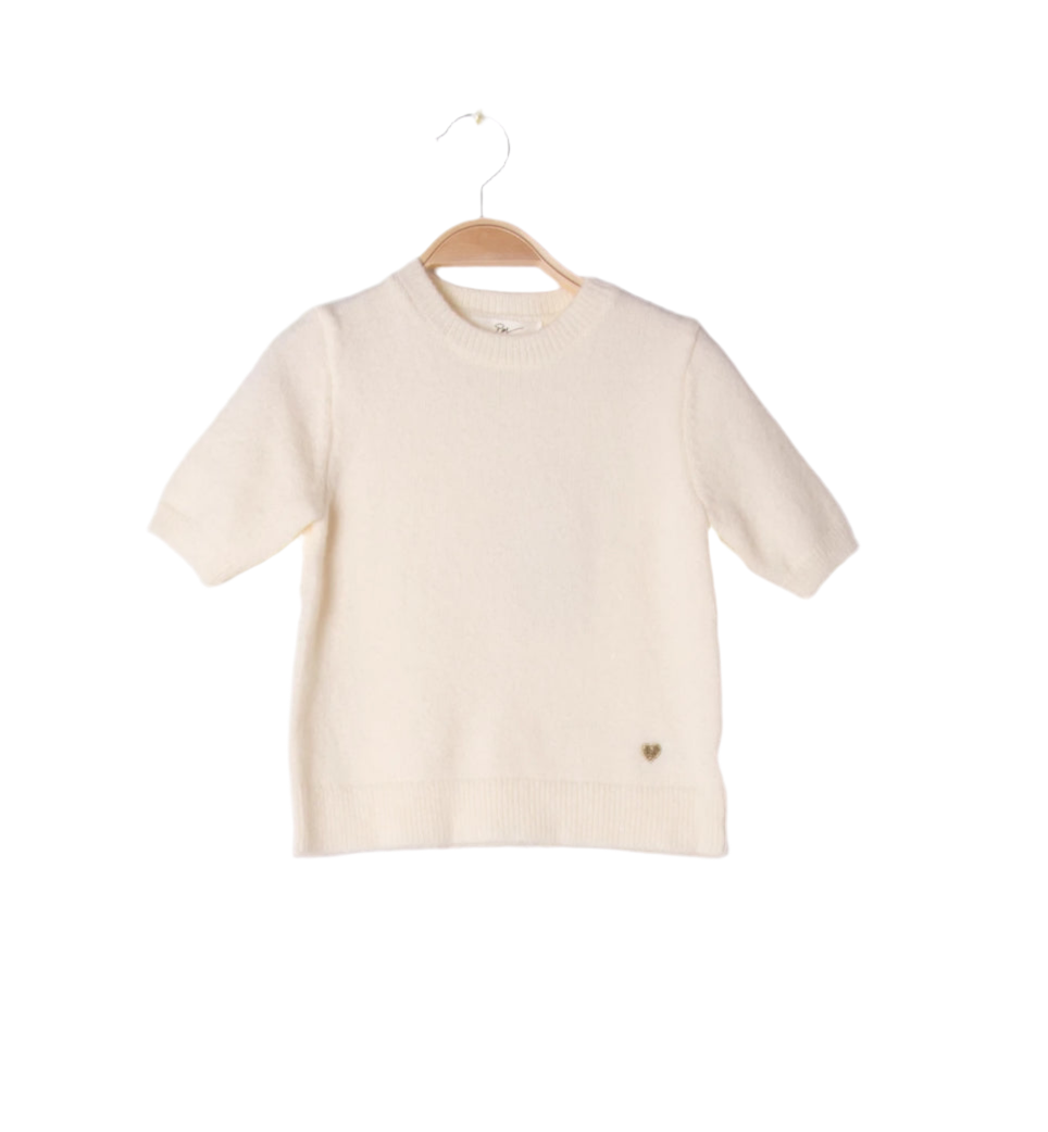 Korte mouwen trui beige