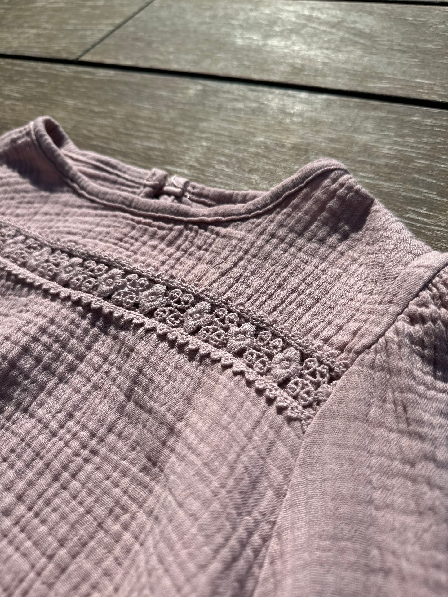 Blouse wafelstof roze
