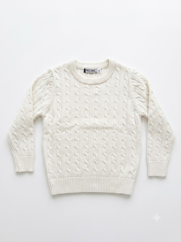Kabel trui offwhite