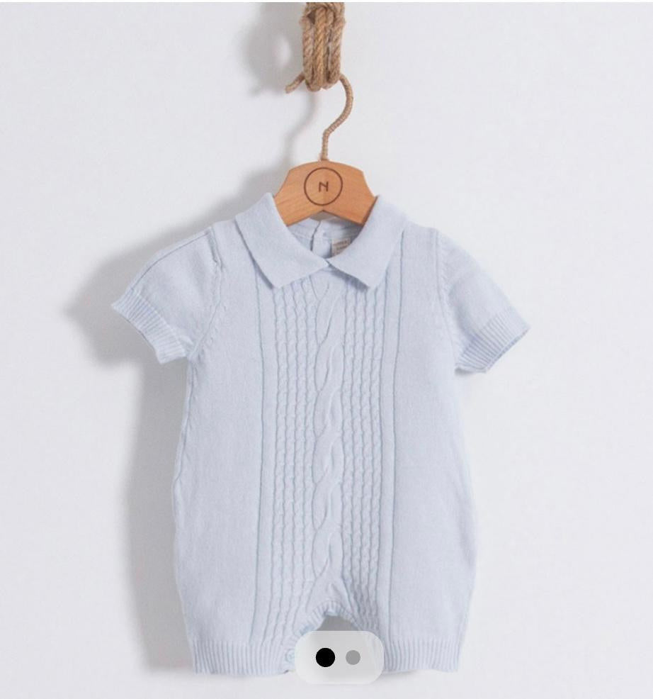 Babyblauw korte mouwen pakje