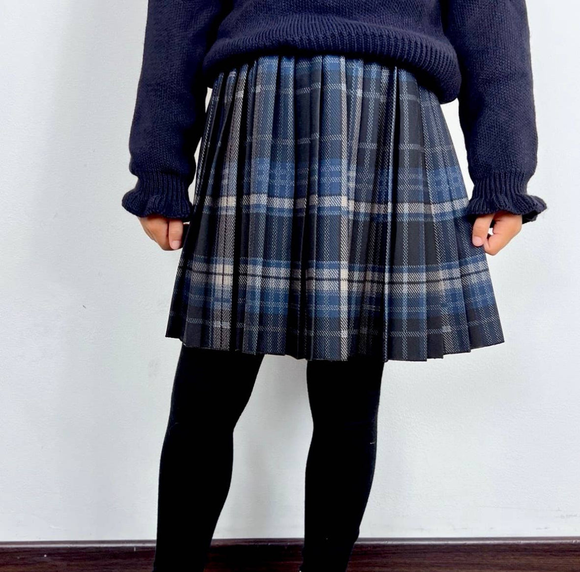 Geruite plooirok in schoolmeisjesstijl voor meisjes: Blauw