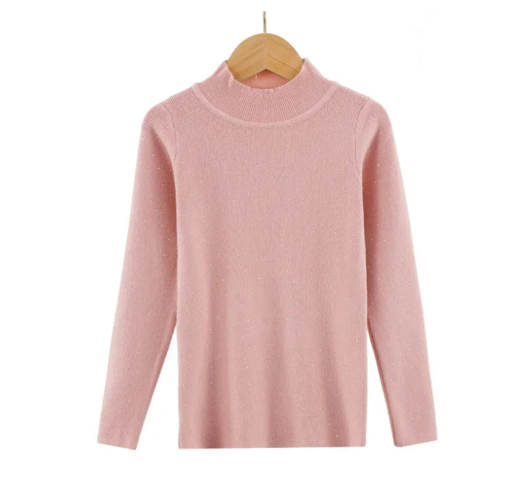 Trui met glittertjes roze