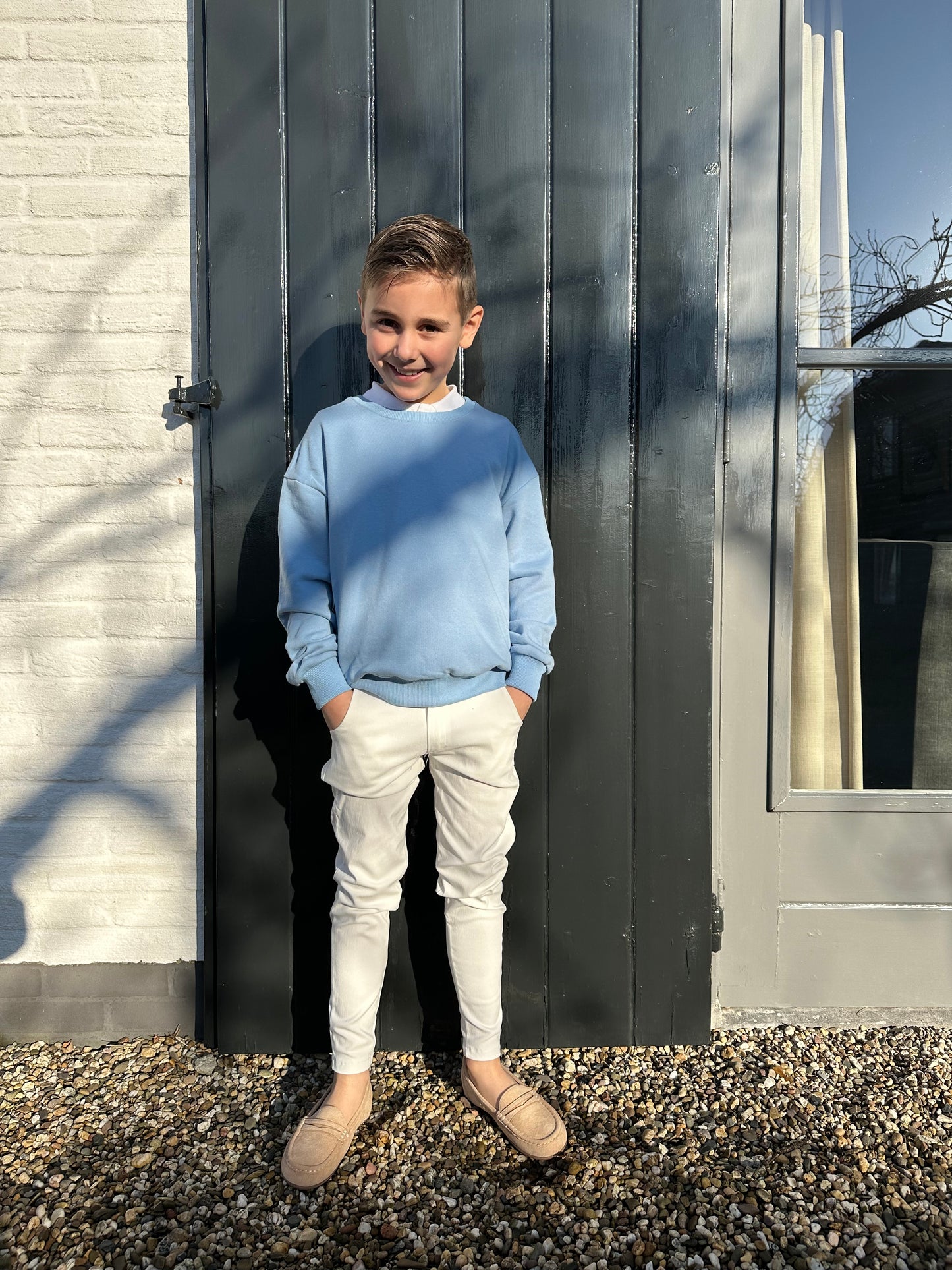 Witte chino jongens broek