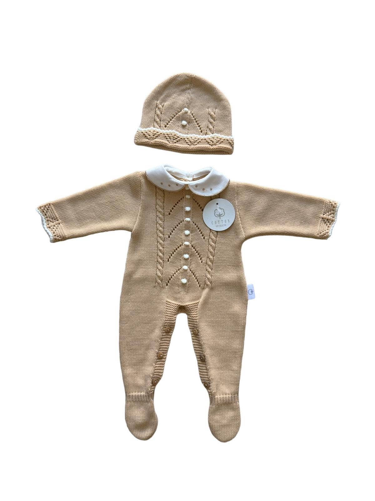 CT108 GEBREID PAK MET MUTS HERFST/WINTER: Blauw/wit / 1/3 maanden