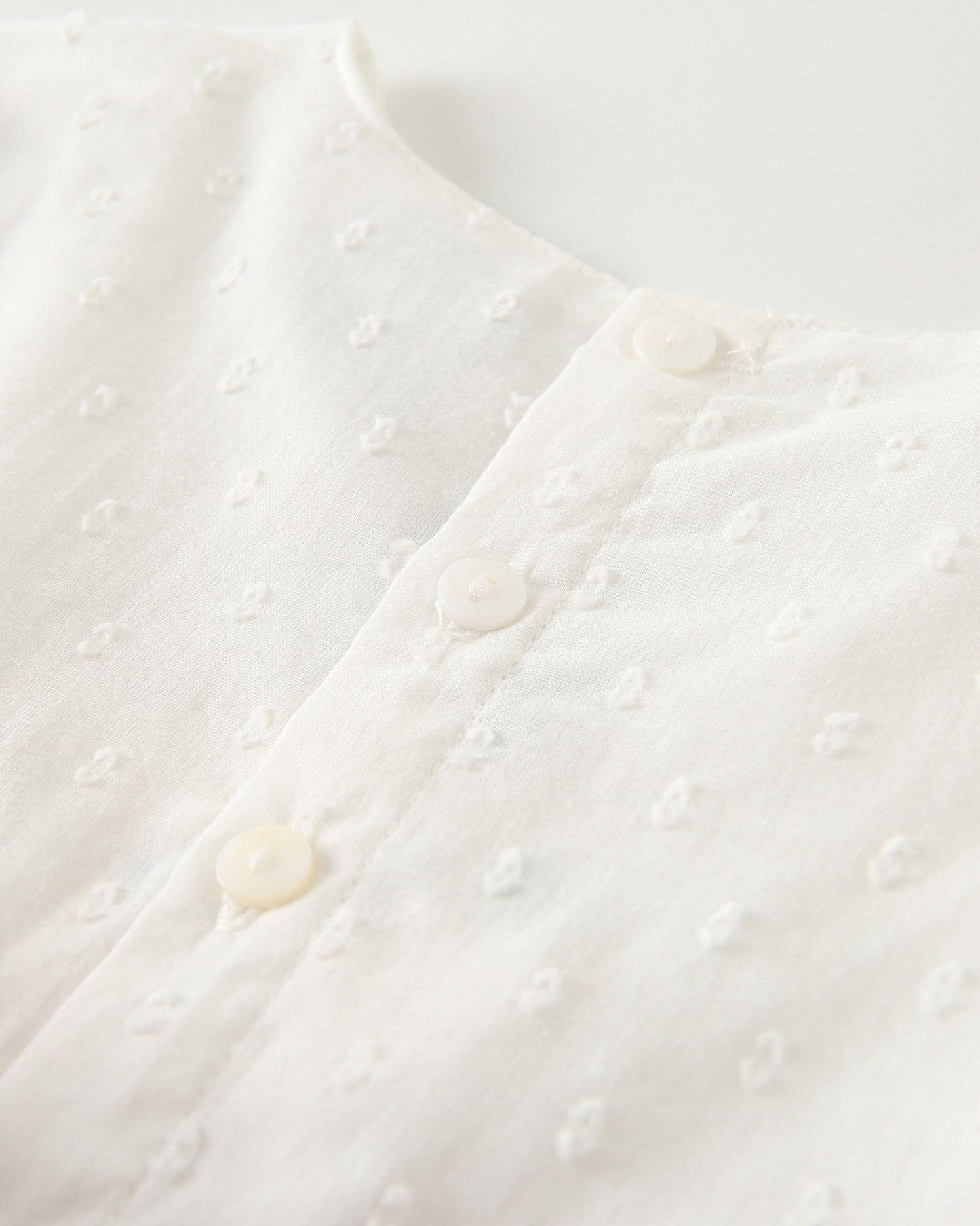 Meisjesjurk plumeti wit met roze strik JGV96848