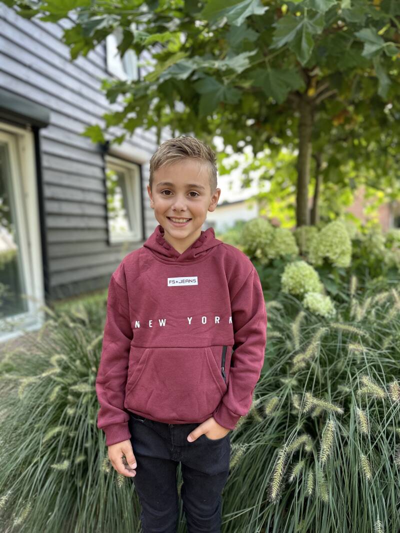 Hoodie donkerrood 55601