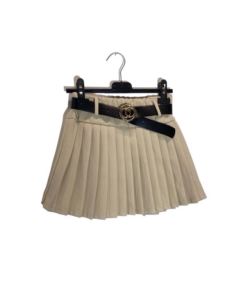 Rok met riem beige