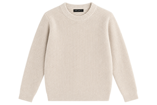 Grof gebreide beige trui