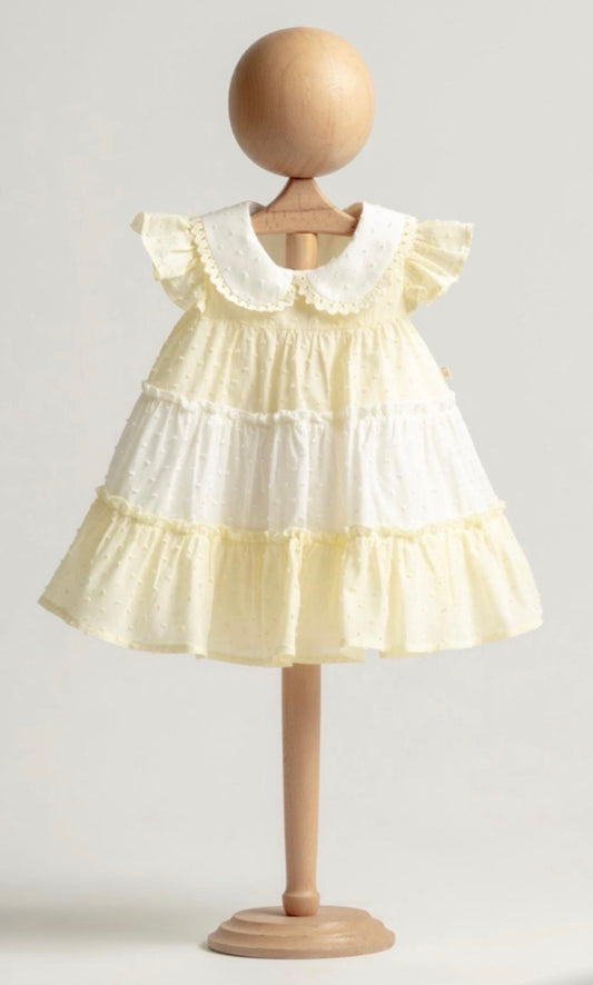 Geel wit jurkje