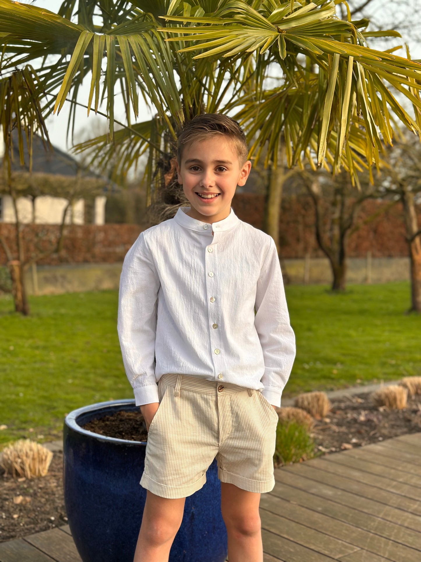Blouse baby LouLou linnenlook wit