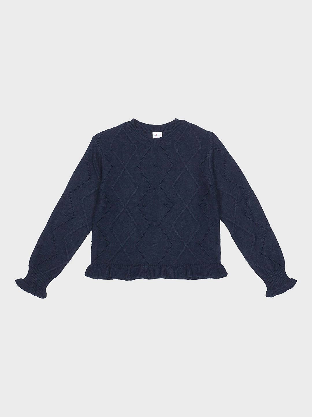 Donkerblauwe trui meisjs | Tricot gebreid