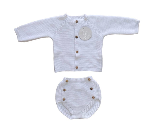 Baby setje vest en broek wit CM110/1