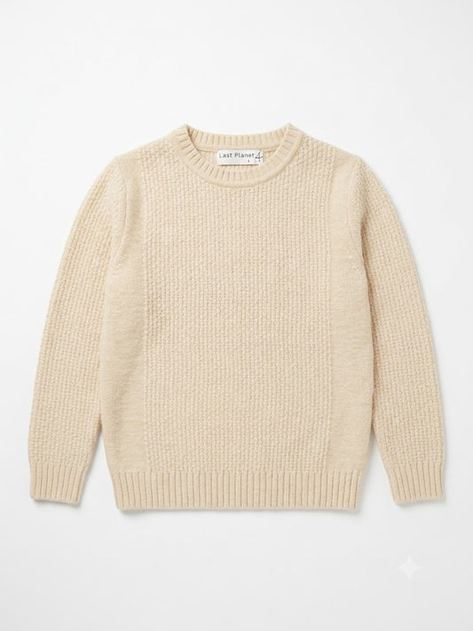 Bewerkte trui beige