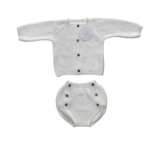 Gebreid baby pakje wit