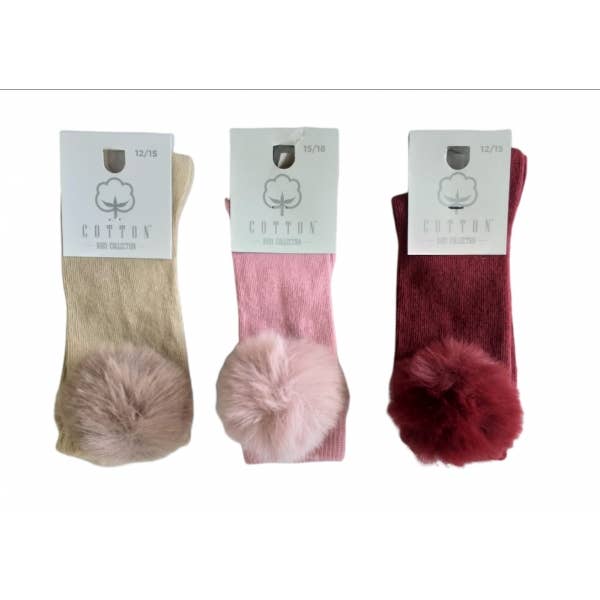 🔥 50% KORTING OP HOGE SOKKEN MET POM POM VAN BONT: OUDE ROOS / 27/30