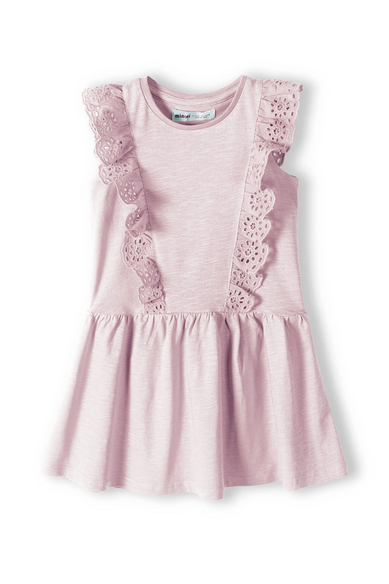Roze jurk met broderie