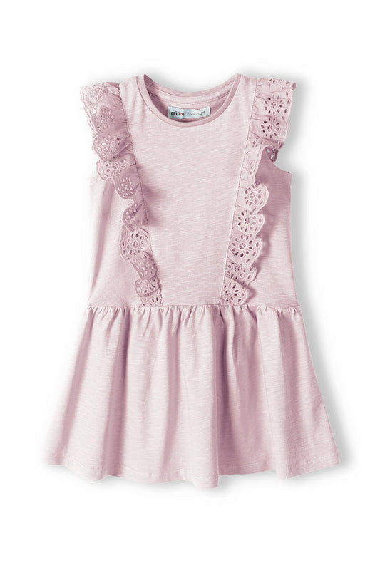 Roze jurk met broderie
