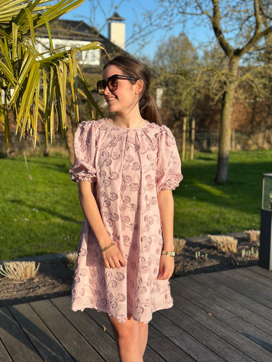 Jurk bloemetjes LouLou roze