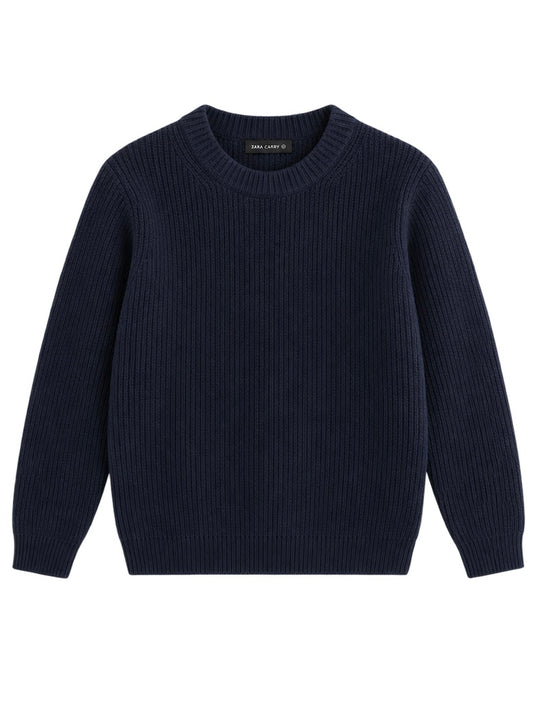 Grof gebreide donkerblauw trui
