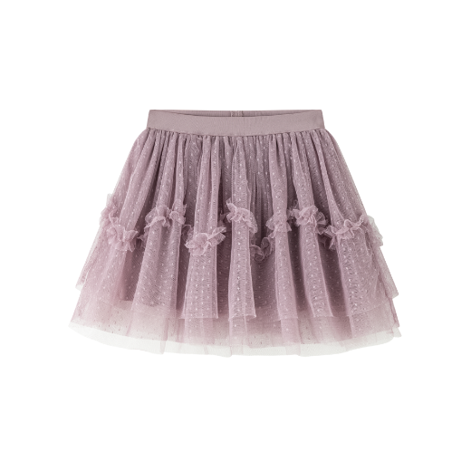 Plumetistip tule rok met stippenprint Lila