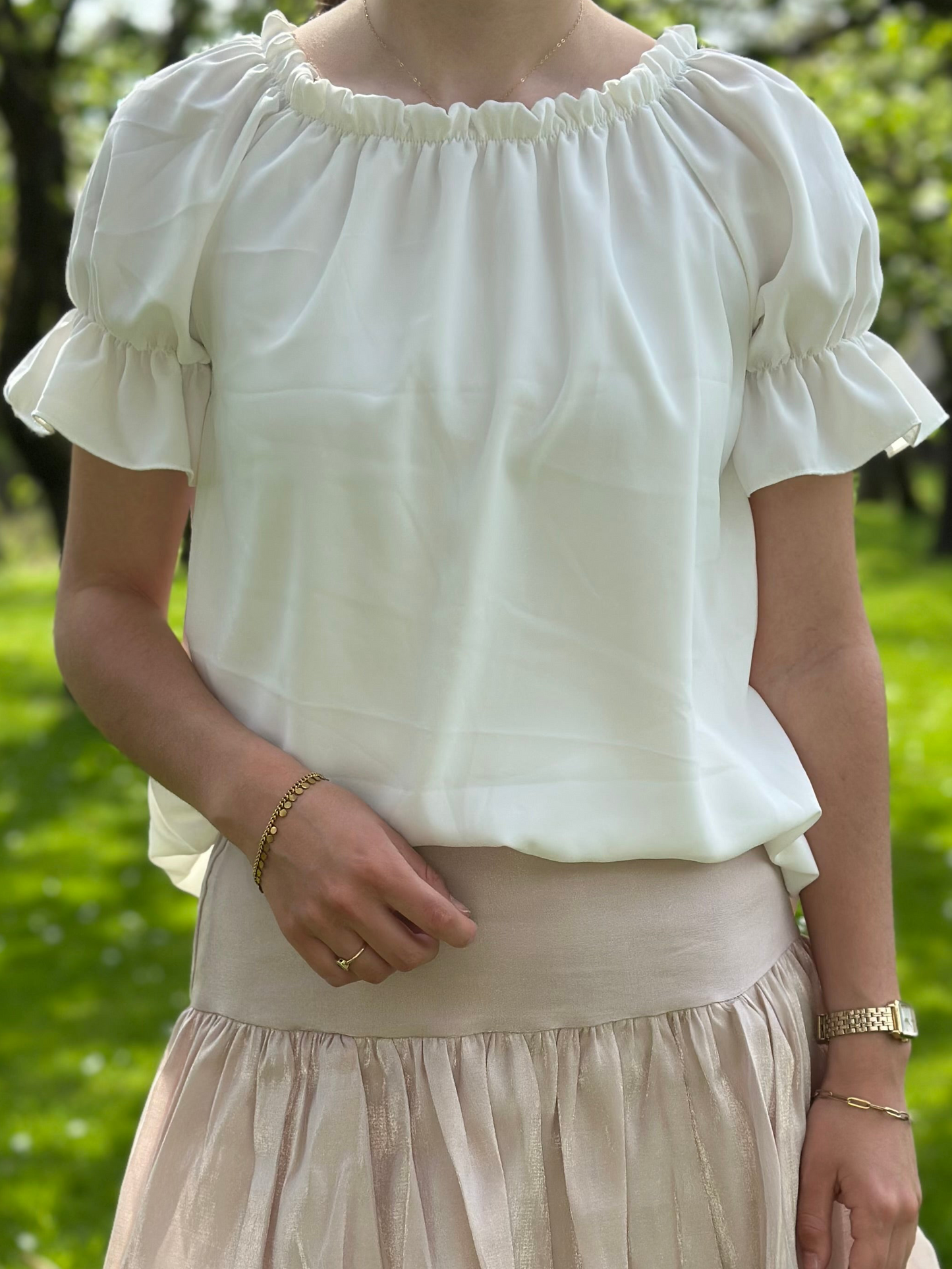 Witte top met elastiek