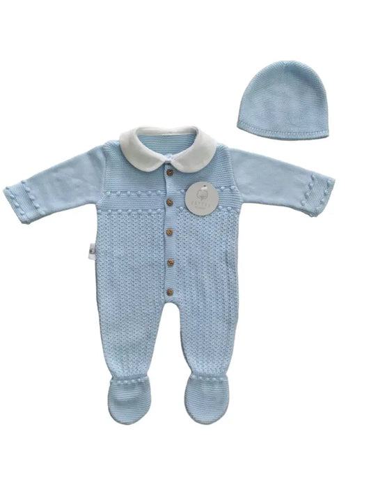 Babypakje met muts blauw CT 502
