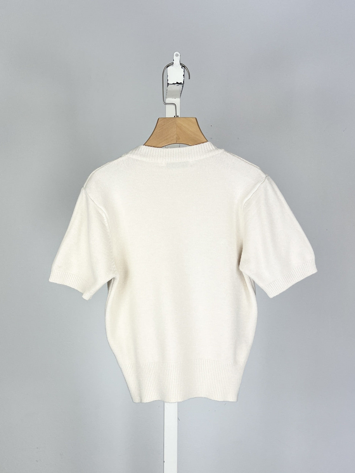 Effen gebreid truitje beige