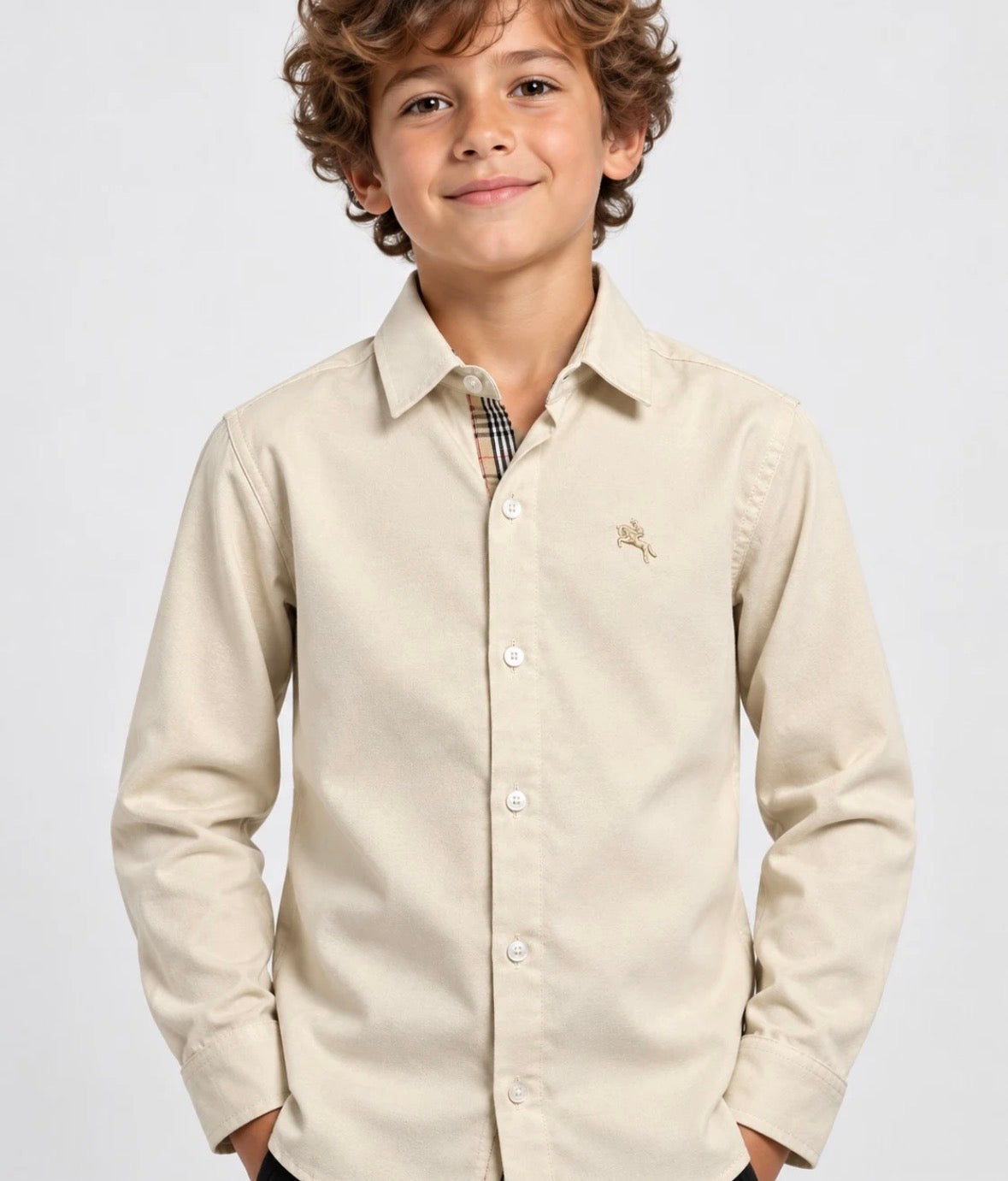 Beige blouse met Burbery randje