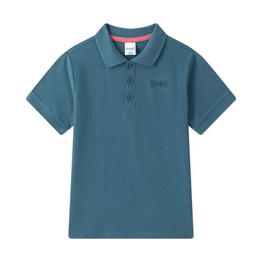 Korte Mouwen Polo groen/blauw 100% Katoen