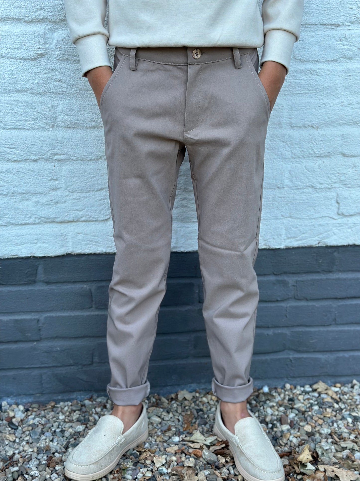 Loulou lange broek donkerzand