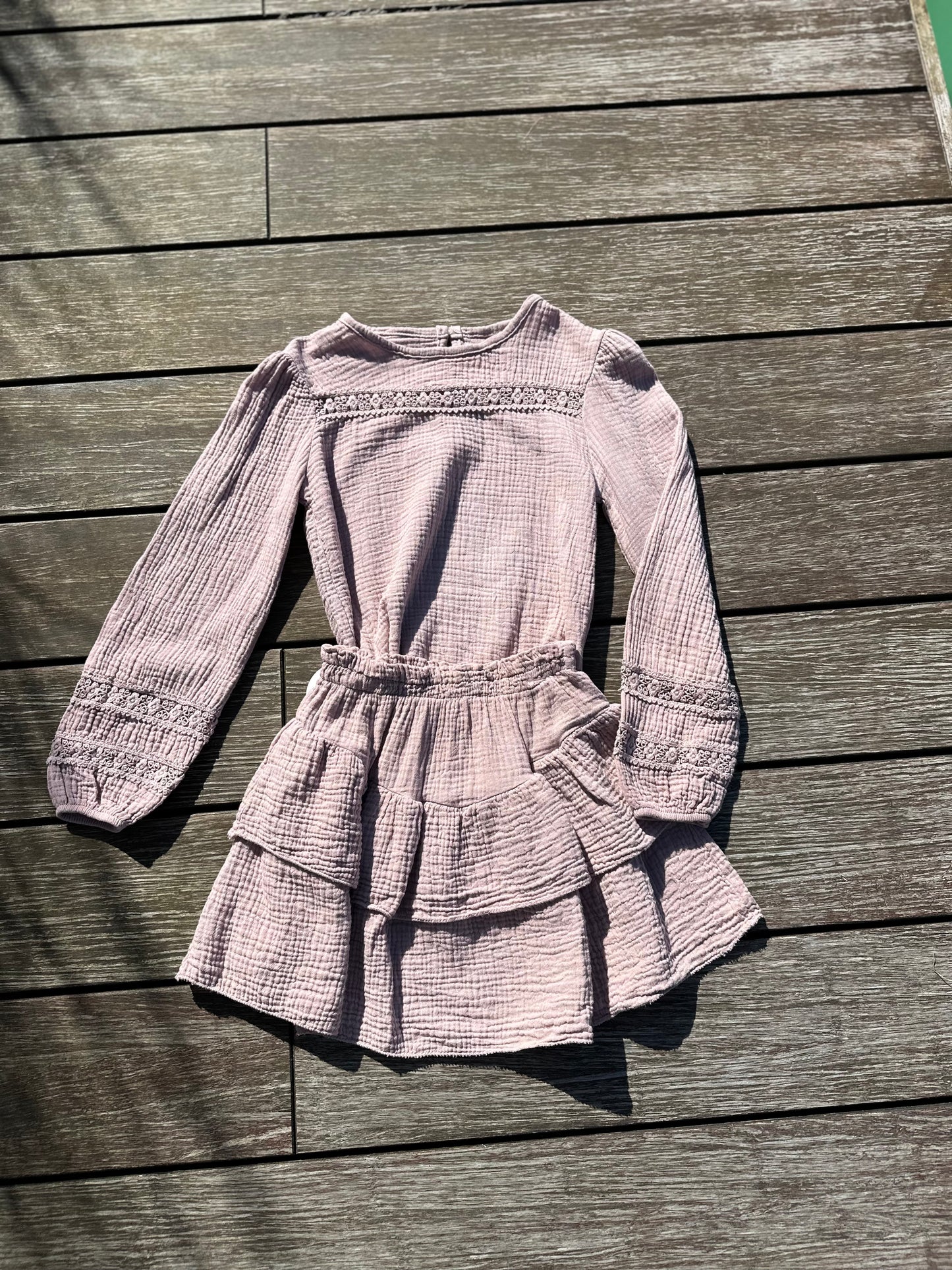 Rok wafelstof roze