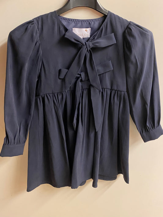 Jurk met strikken donkerblauw LouLou