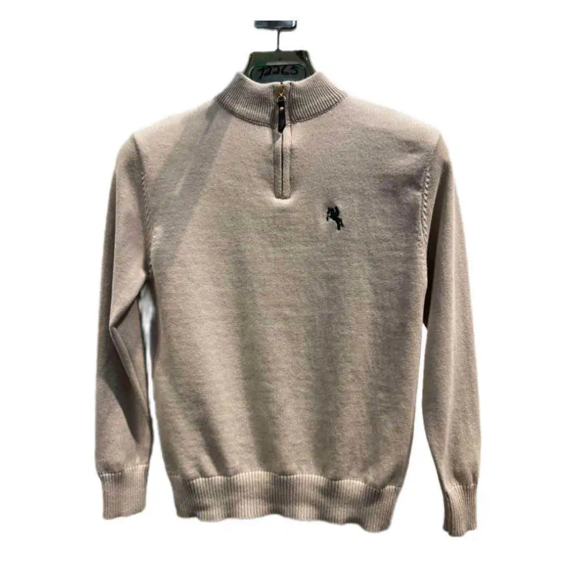Zip trui beige
