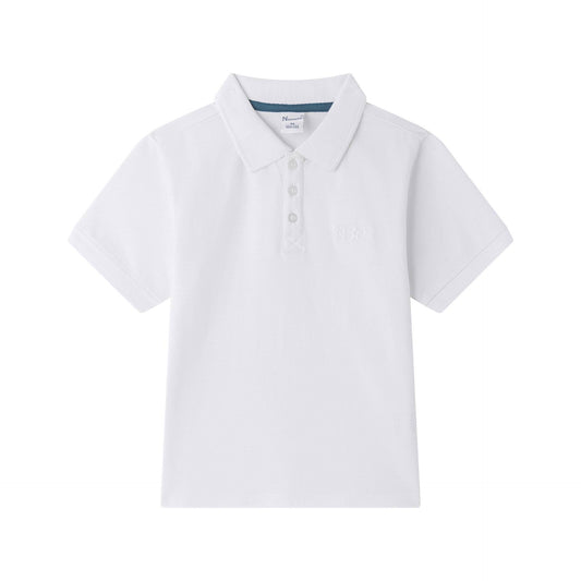 Korte Mouwen Polo wit 100% Katoen